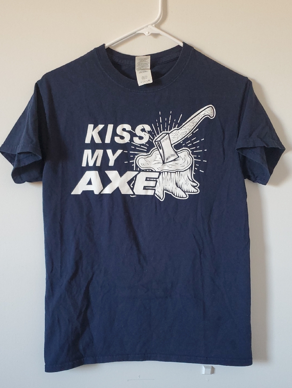 NAU Navy Graphic Tee - "Kiss My Axe" Women's Size Small